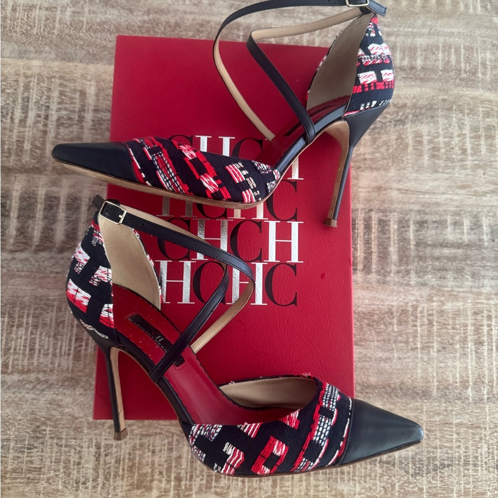 CH Carolina Herrera strap stiletto heel.